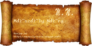 Mészöly Nóra névjegykártya