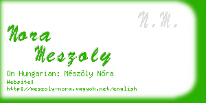 nora meszoly business card