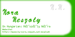 nora meszoly business card